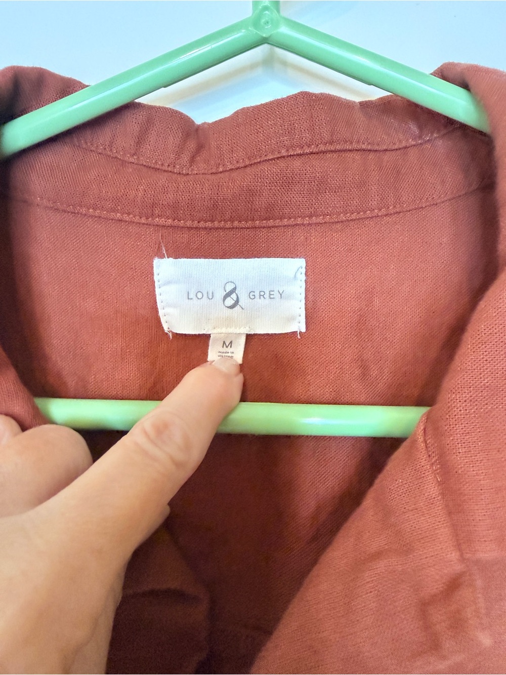 Loft Lou & Grey Rust Short-Sleeve Linen Polo Top - Picture 3 of 6